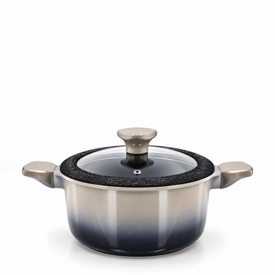 GV-410 Alpenberg Casserole with Glass Lid & Dual Handles – 26 cm – Grey
