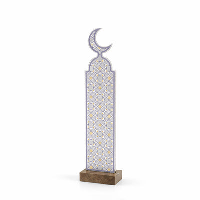 EA-RST26032 Eid Table Stand Decorative Crescent Moon Islamic Display Pattern Design with Base From Siddiq Gift Shop