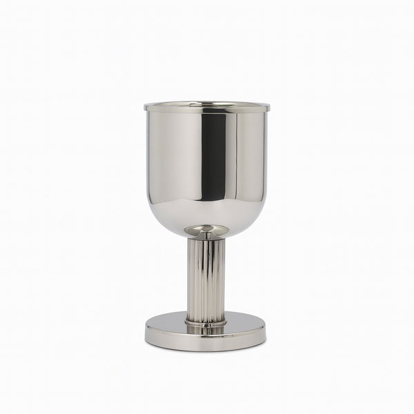 Silver goblet on a white background