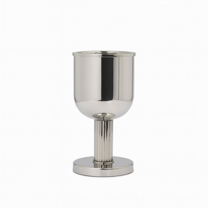 Silver goblet on a white background