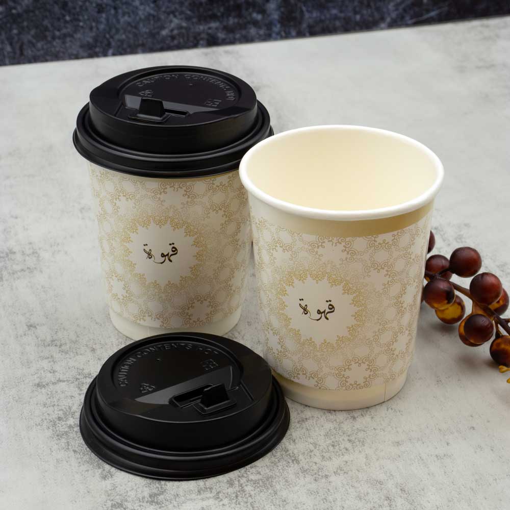 Sippy Double Wall Paper Cup W/lid 10pcs