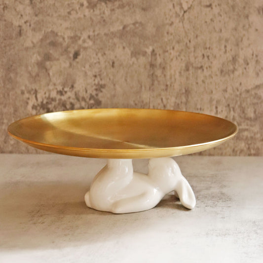 CAKE STAND W/CERAMIC BASE