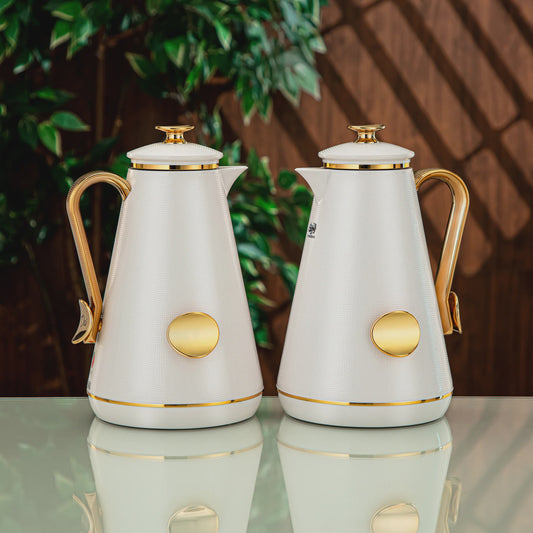 Almarjan Pz Vacuum Flask 2Pcs Set Ivory Gold