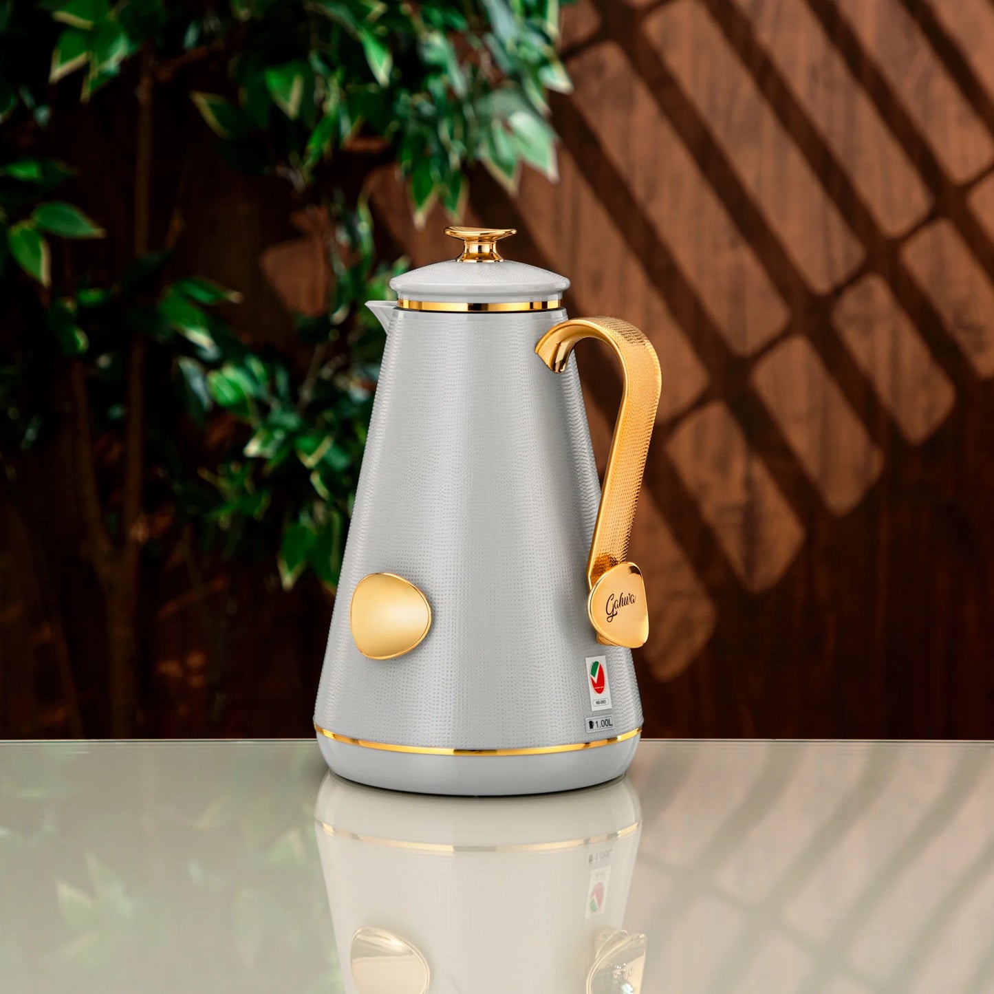 Almarjan Pz Vacuum Flask 2Pcs Set Grey Gold