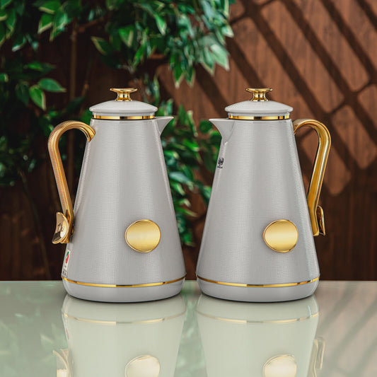 Almarjan Pz Vacuum Flask 2Pcs Set Grey Gold