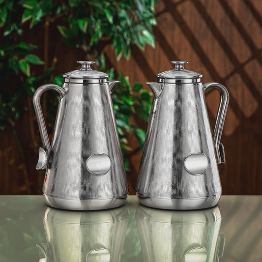 Almarjan Pz Vacuum Flask 2Pcs Set Silver