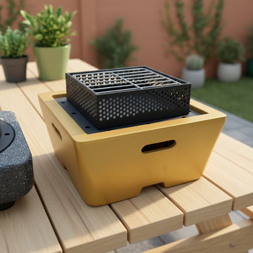 R231287-198 VIP square charcoal BBQ grill 32.5 x 32.2 x 18.3 cm portable outdoor grill | Siddiq Gifts Mussafah Abu Dhabi