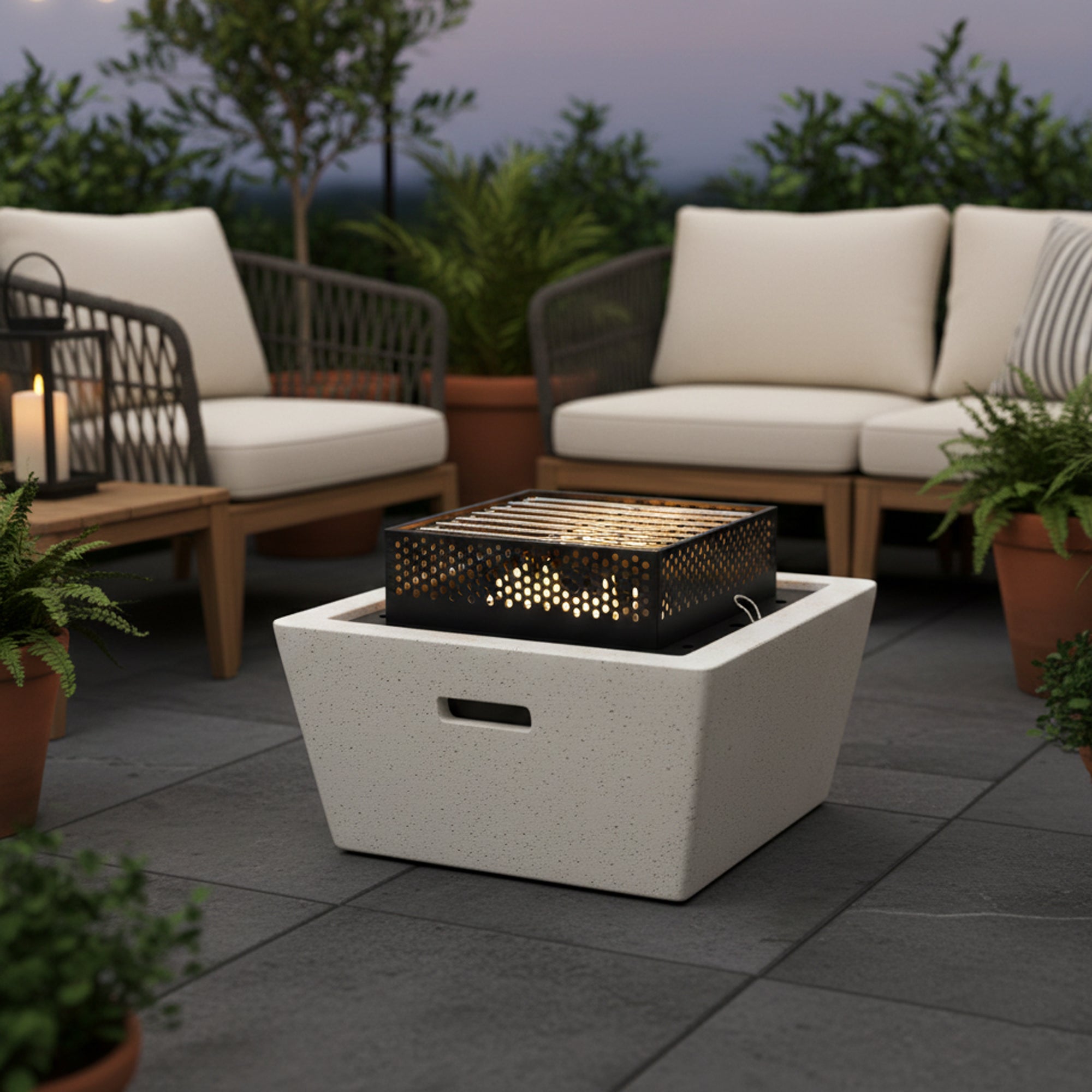 R231287-199 VIP square charcoal BBQ grill 32.5 x 32.2 x 18.3 cm portable outdoor grill | Siddiq Gifts Mussafah Abu Dhabi