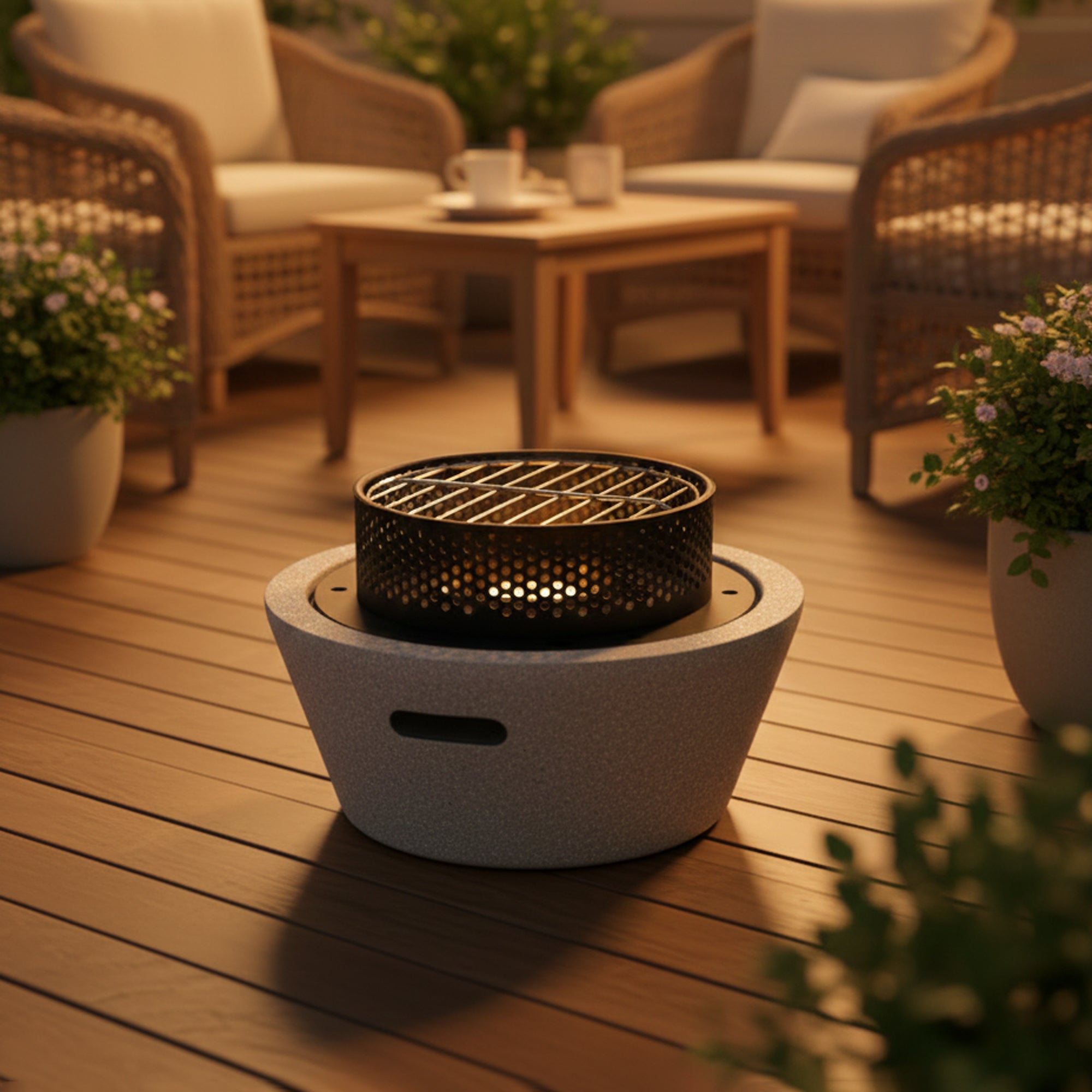 R231293-004 VIP round charcoal BBQ grill 32.5 x 32.2 x 17 cm portable outdoor grill | Siddiq Gifts Mussafah Abu Dhabi