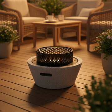 R231293-004 VIP round charcoal BBQ grill 32.5 x 32.2 x 17 cm portable outdoor grill | Siddiq Gifts Mussafah Abu Dhabi