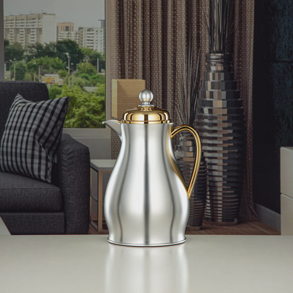 RPA – Vacuum Flask – 0.5L – Matt Silver with Gold Finish