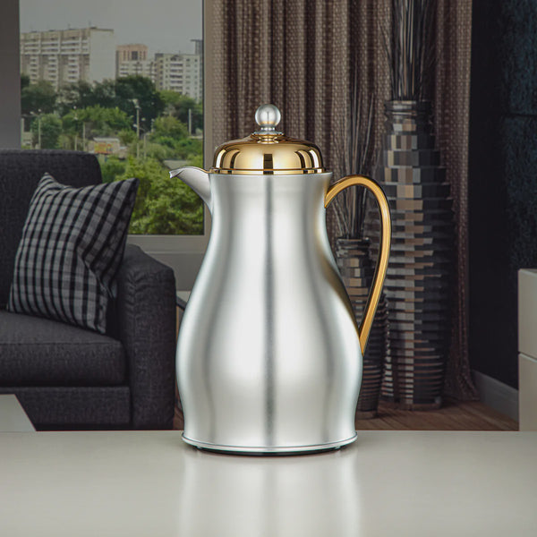 RPA – Vacuum Flask – 1L – Matt Silver with Gold Finish