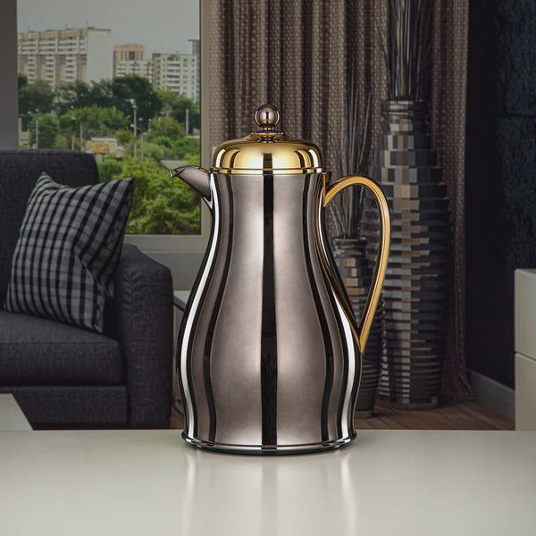 RPA – Vacuum Flask – 1L – Gun Black with Gold Finish