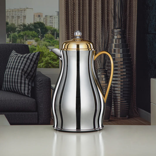 RPA – Vacuum Flask – 1L – Silver with Gold Finish