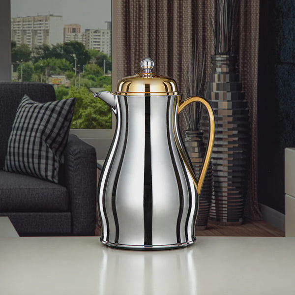 RPA – Vacuum Flask – 1L – Silver with Gold Finish