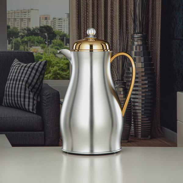 RPA – Vacuum Flask – 1.4L – Matt Silver with Gold Finish