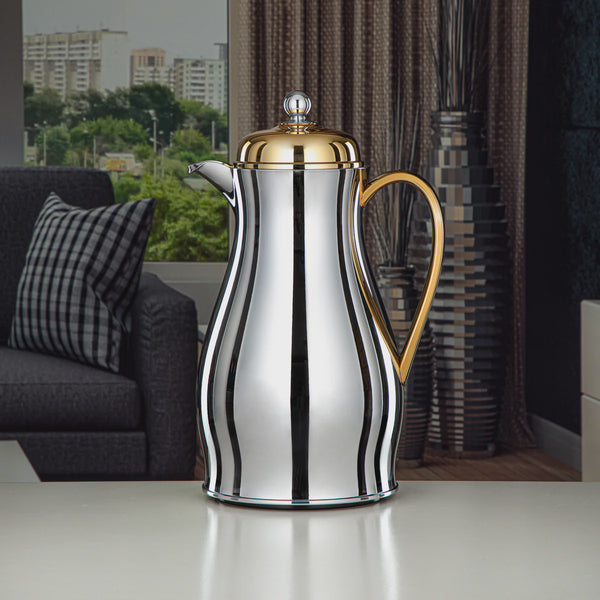 RPA – Vacuum Flask – 1.4L – Silver with Gold Finish
