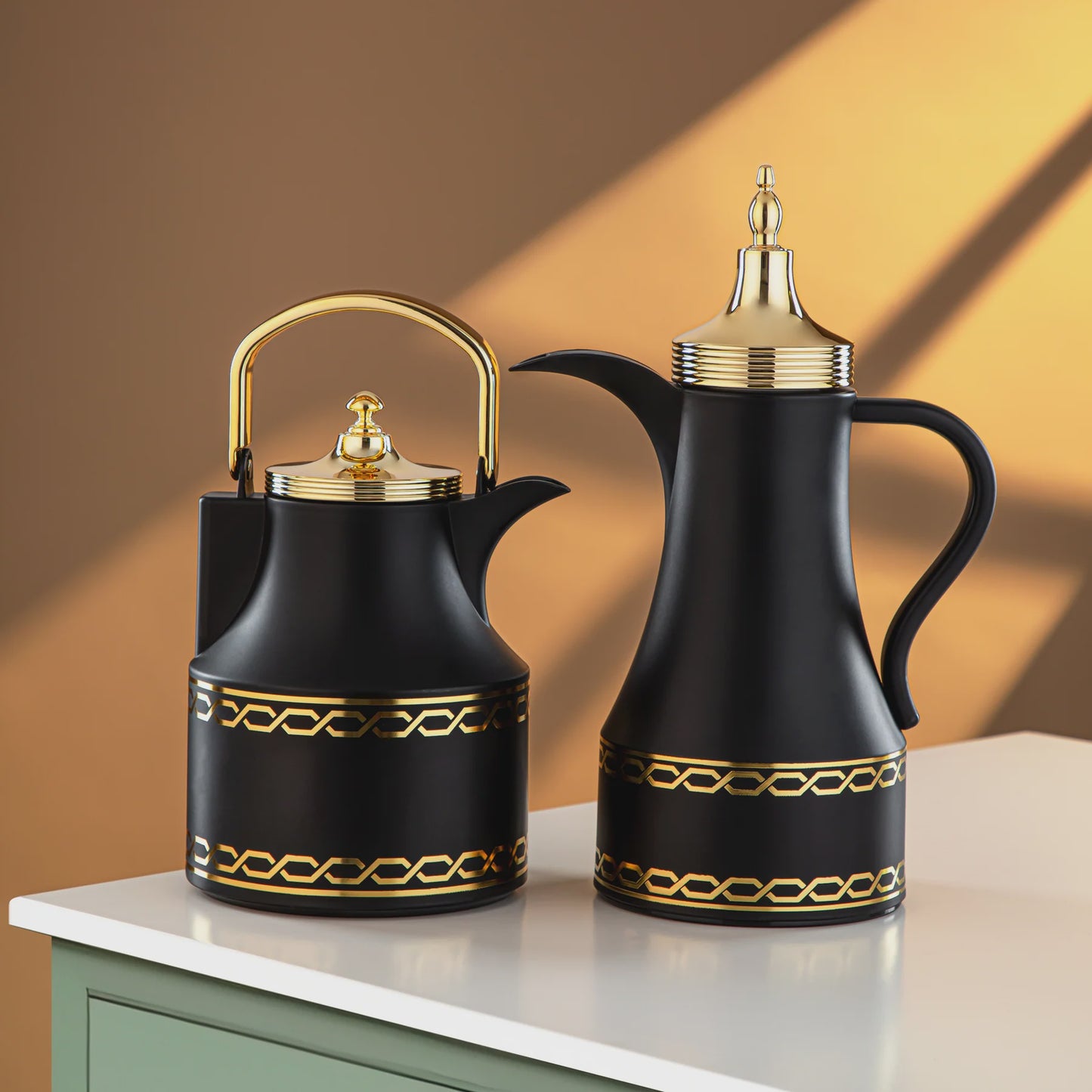 SM-2D936AB VACUUM FLASK 2PC SET BLACK GOLD