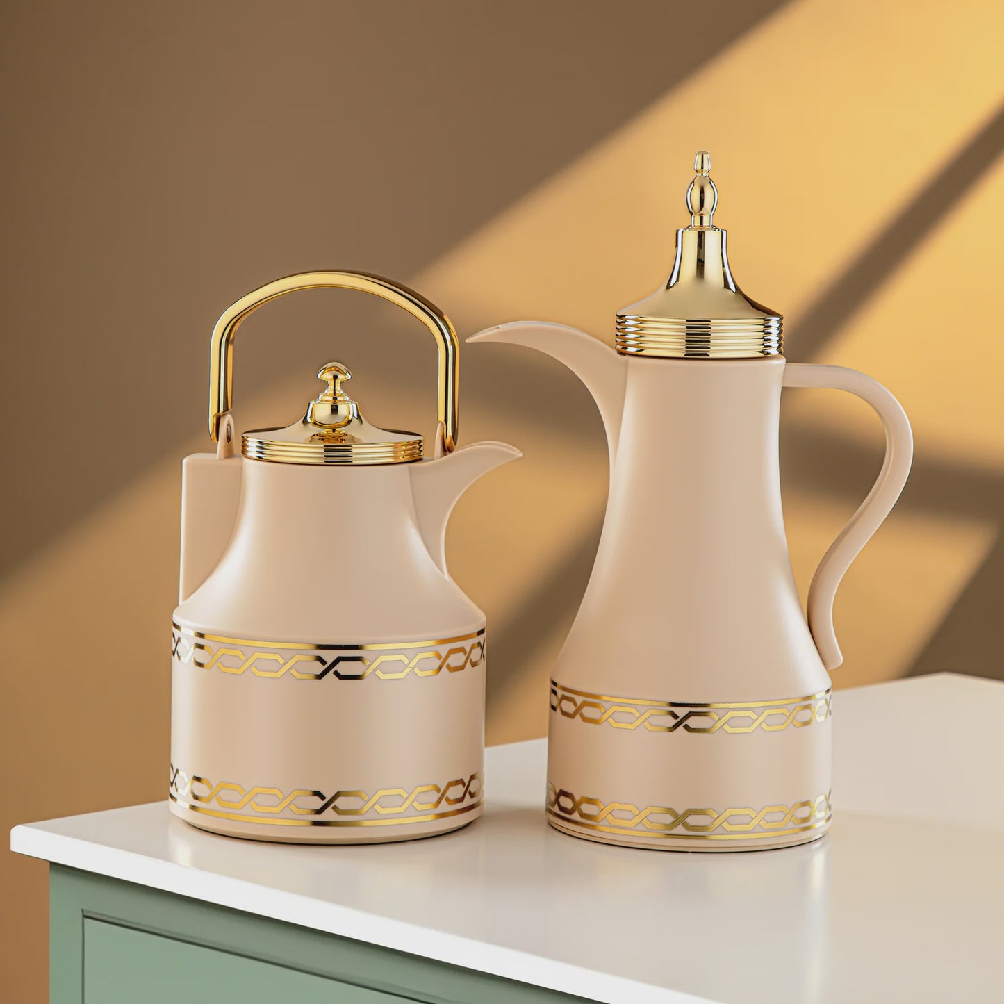 SM-2D936AB VACUUM FLASK 2PC SET BEIGE GOLD