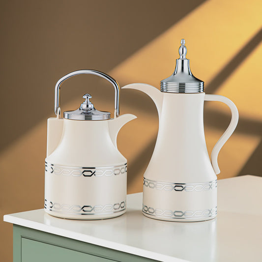 SM-2D936AB VACUUM FLASK 2PC SET IVORY SILVER