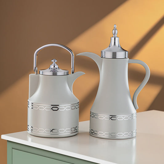 SM-2D936AB VACUUM FLASK 2PC SET LIGHT GREY SILVER