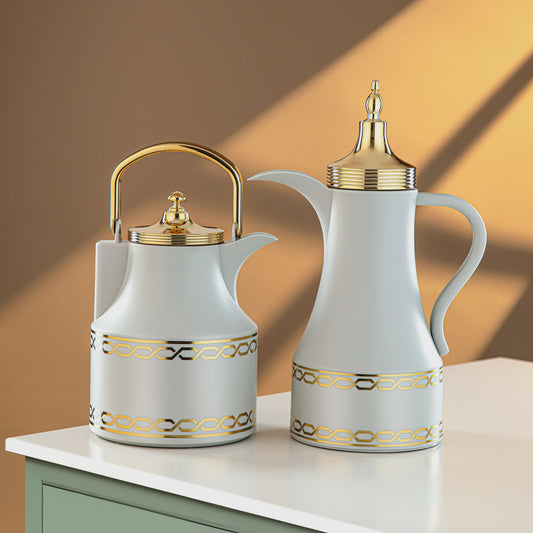 SM-2D936AB VACUUM FLASK 2PC SET LIGHT GREY GOLD