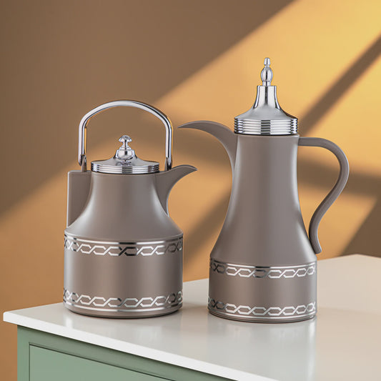 SM-2D936AB VACUUM FLASK 2PC SET BROWN SILVER