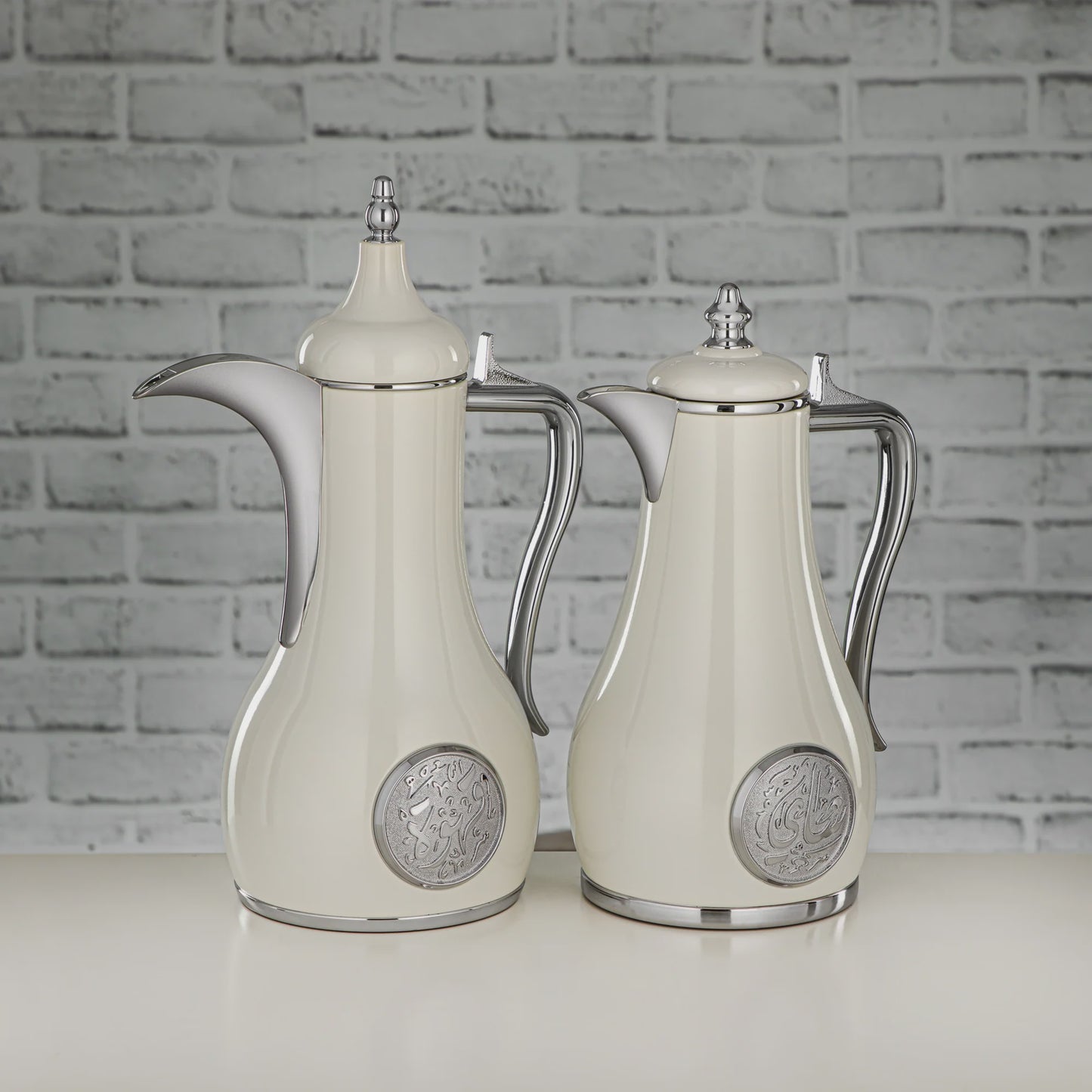 SR-PWS Vacuum Flask 2PC Set Pearl White Silver