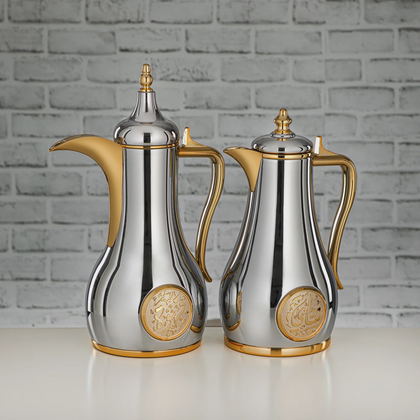 SR-SG Vacuum Flask 2PC Set Silver Gold