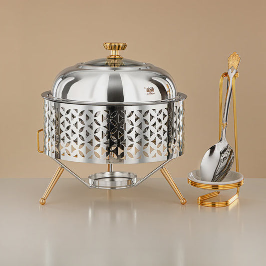 STS0013310 Steel Chafing Dish Silver Gold 2L