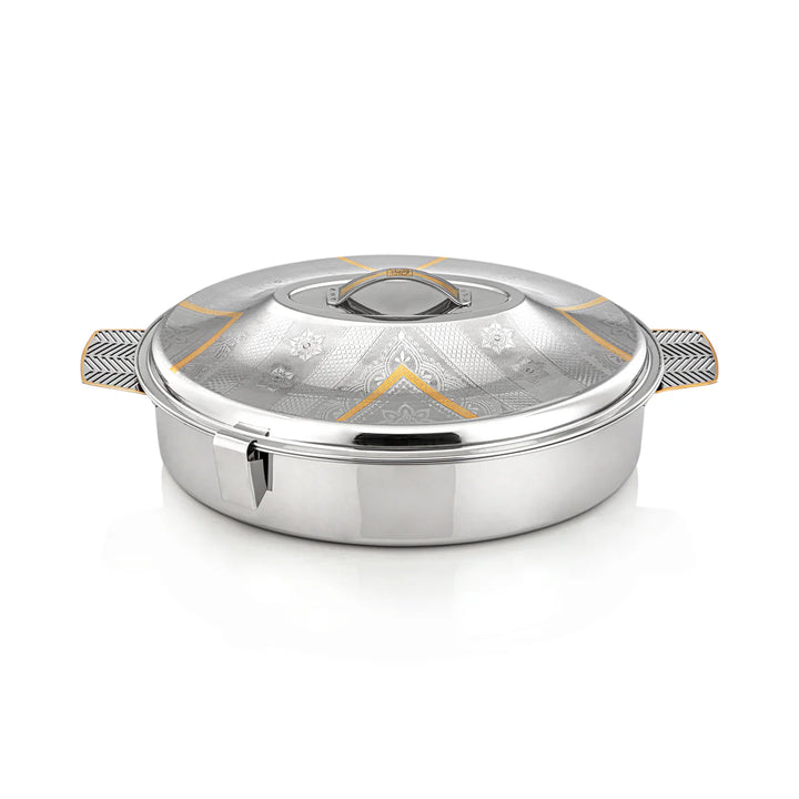 STS0293028 Mandi Oval Stainless Steel Hot Pot – 40 cm – Silver & Gold – Model H23EPG1 – Siddiq Gifts Mussafah Abu Dhabi