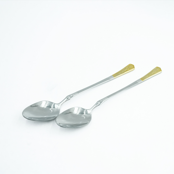 97746-12 Stainless Spoon 6-Piece Set - Silver and Gold, 22cm
