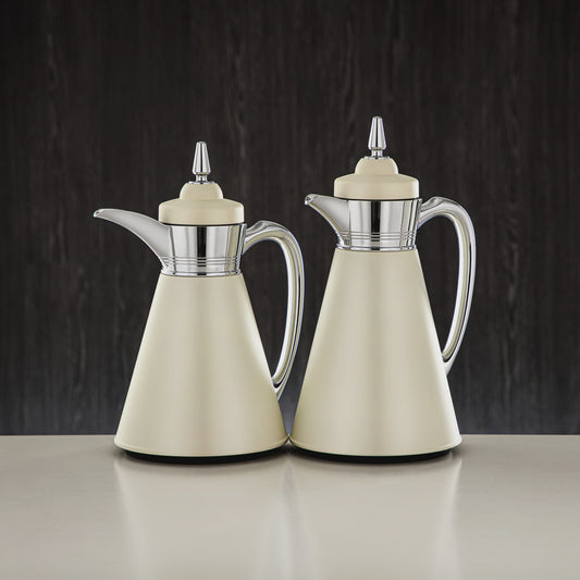 UBC Vacuum Flask 2PC Set Beige Silver