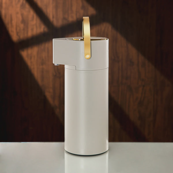 Ukm25 Pump Vacuum Flask Soft Grey Gold 1.9L