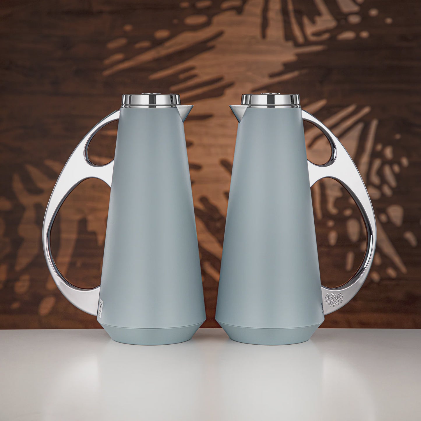 Upp Vacuum Flask 2PC Set Blue Silver