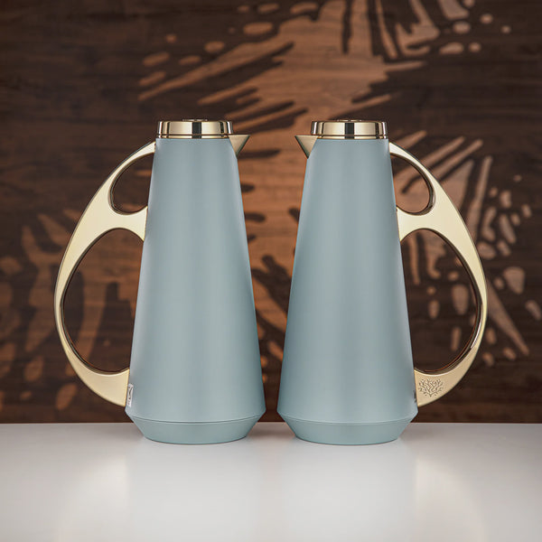 Upp Vacuum Flask 2PC Set Blue Gold