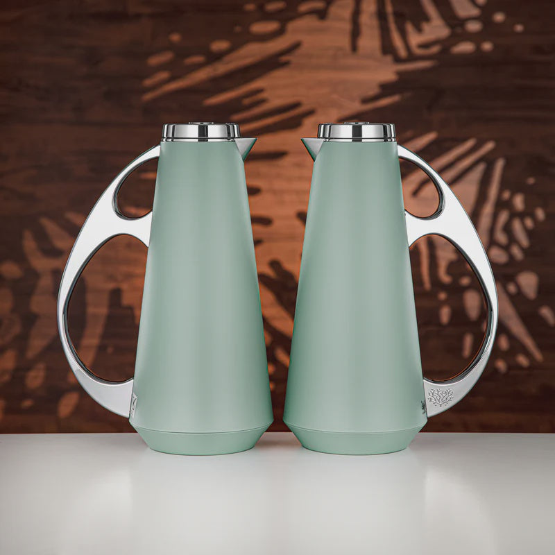 Upp Vacuum Flask 2PC Set Green Silver