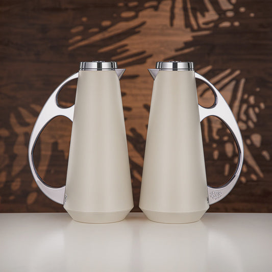 Upp Vacuum Flask 2PC Set Off White Silver