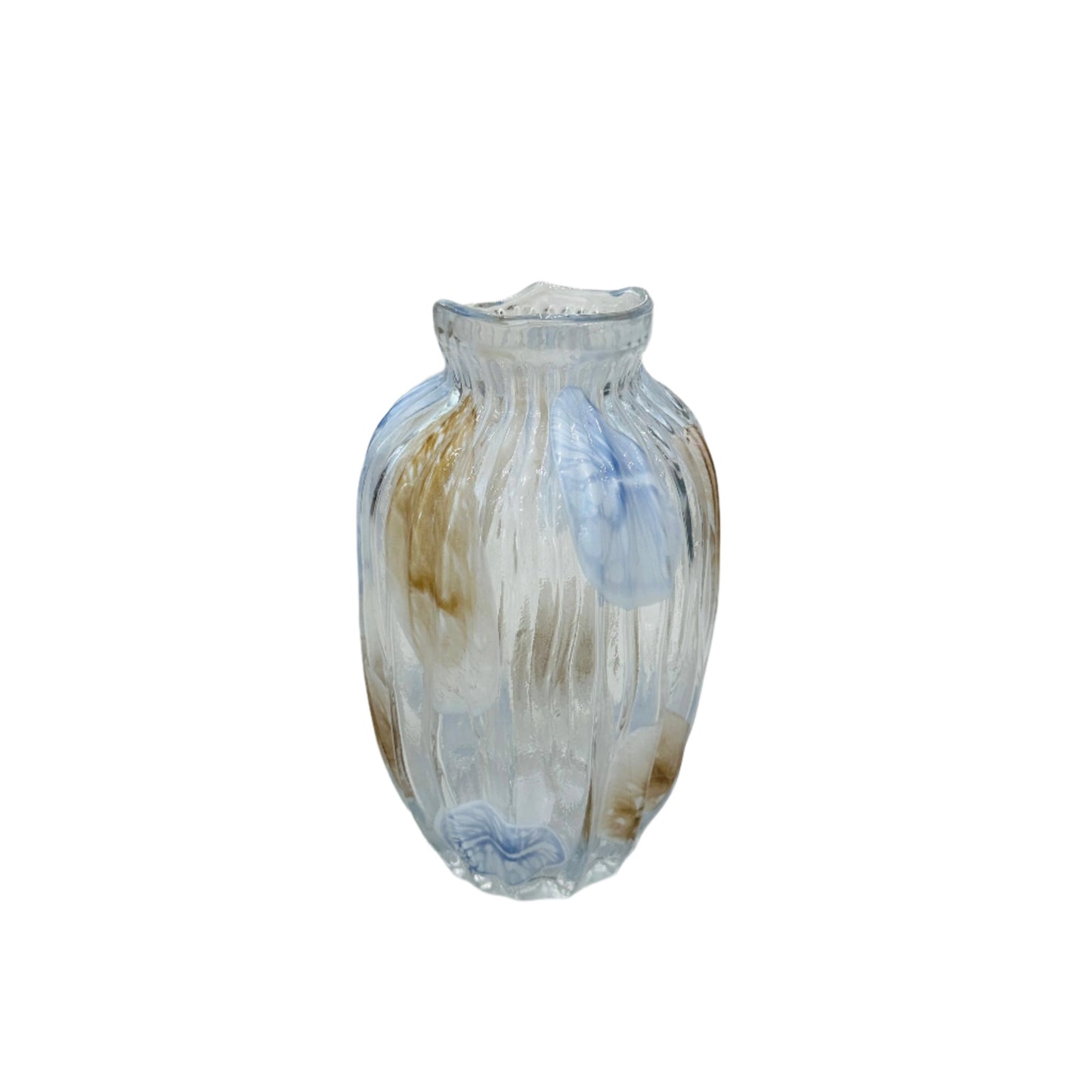 49373-3 Glass Flower Vase With Print