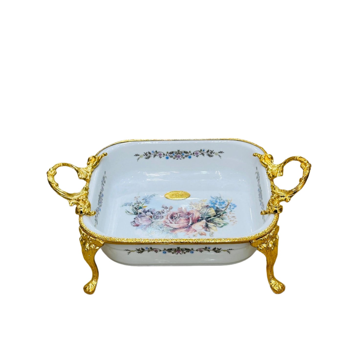 Ro-156 Ceramic Tray W/Golden Edge