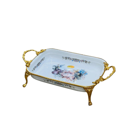 Ro-165 Ceramic Tray W/Golden Edge