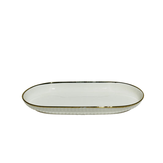 97172-06 Ceramic Tray With Golden Edge