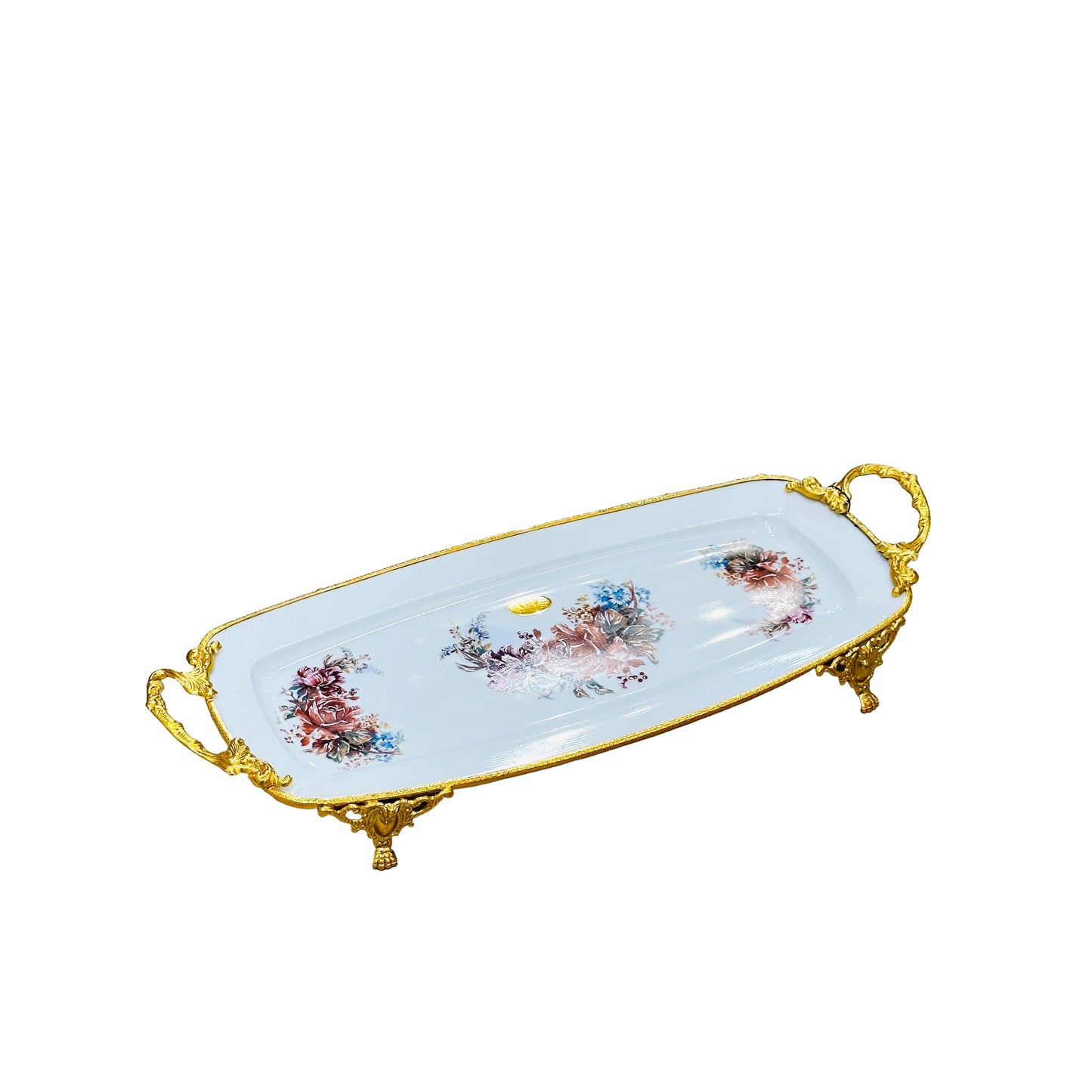 Ro-309 Ceramic Tray With Golden Edge