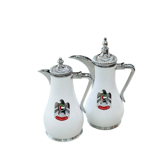 CDT-AE Uae Logo Vacuum Flask 2 PCS Set White Silver