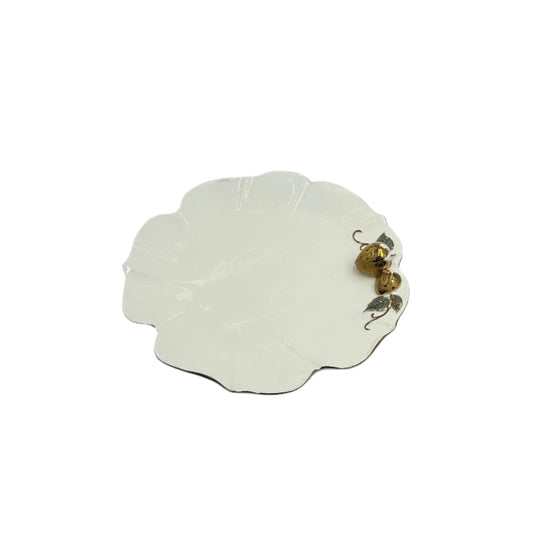 Brd-388 Ceramic  Plate With Gold Line