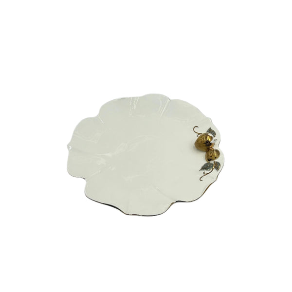 Brd-388 Ceramic  Plate With Gold Line