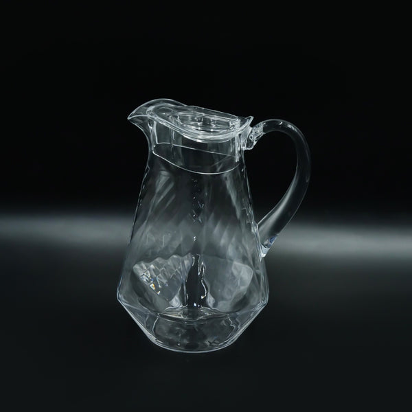 HS-29436 Clear Acrylic Diamond-Shape Jug with Lined Design