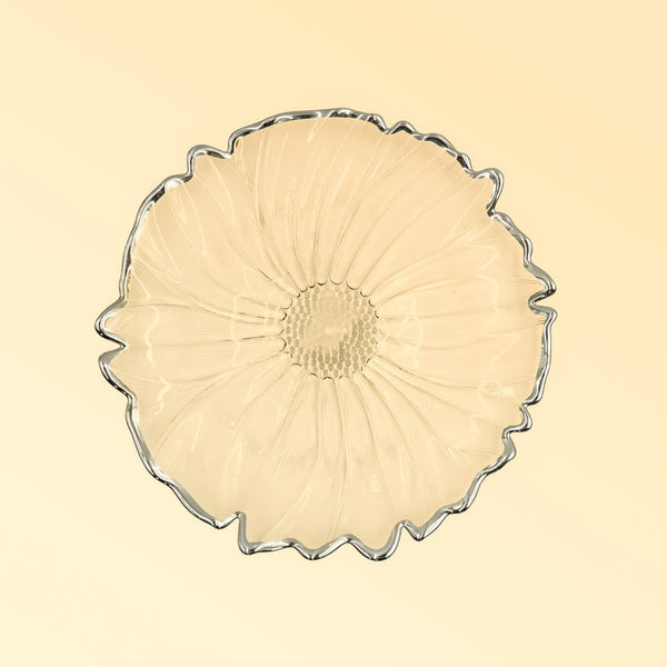 SR612-B Glass Plate with Silver Rim - 27cm (D)