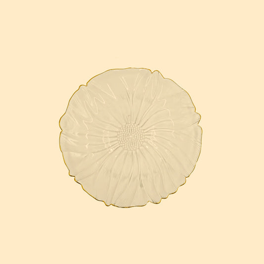 SJ614 Glass Plate with Gold Rim - 17cm (D)