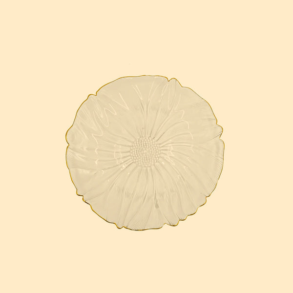SJ614 Glass Plate with Gold Rim - 17cm (D)
